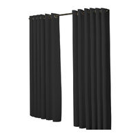 2x Blockout Curtains Panels 3 Layers Black - Model-502DFC