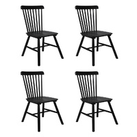 Levede 4x Dining Chairs Kitchen Winsor Black