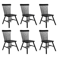 Levede 6x Dining Chairs Kitchen Winsor Black
