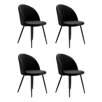 Levede 4x Dining Chairs Kitchen Cafe Black