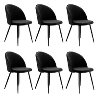 Levede 6x Dining Chairs Kitchen Cafe Black