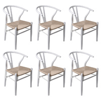Levede 6x Dining Chairs Wooden Hans White