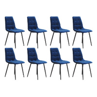 Levede 4x Dining Chairs Kitchen Velvet Blue