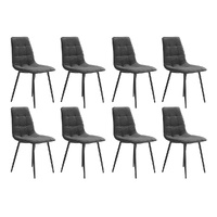 Levede 8x Dining Chairs Kitchen Velvet Grey