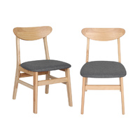 2xDining Chairs Kitchen Chair Nature Clear 2Pack - Model-5B5D0B