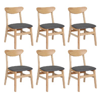 Levede 6xDining Chairs Kitchen Chair Nature