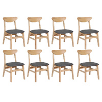 Levede 8xDining Chairs Kitchen Chair Nature