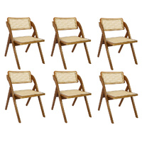 Levede 6X Foldable Rattan Dining Chairs