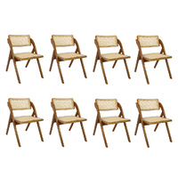 Levede 8X Foldable Rattan Dining Chairs