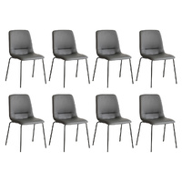 Levede Stackable Dining Chairs Kitchen Grey Set of 8