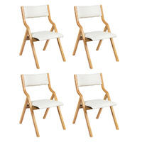 Levede 4x Dining Chairs Foldable PU Beige