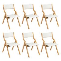 Levede 6x Dining Chairs Foldable PU Beige