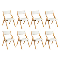 Levede 8x Dining Chairs Foldable PU Beige