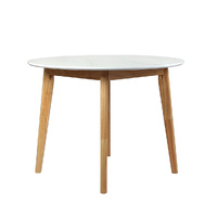 Dining Table Round Rubberwood Base 100cm White 100 CM - Model-8AAC01