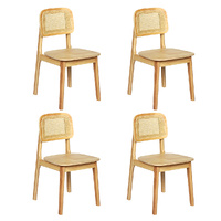 Levede 4x Rattan Dining Chair Wooden Kitchen Chair