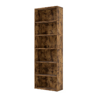 Levede 6 Tier Book Shelf Adjustable Shelves Walnut