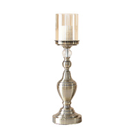 43.3cm Glass Candlestick Candle Holder Stand Pillar Glass/Iron Metal