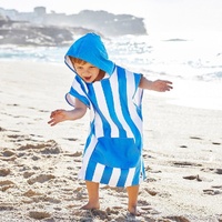 Dock & Bay KIDS Poncho Hooded Towel -Mini Cabana Collection-Bondi Blue S (4-7yrs) - Model-B2A45D