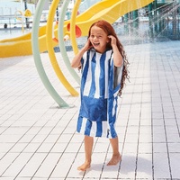 Dock & Bay KIDS Poncho Hooded Towel -Mini Cabana Collection-Whitsunday Blue XS (2-4yrs) - Model-D55C3E