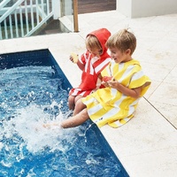 Dock & Bay KIDS Poncho Hooded Towel -Mini Cabana Collection-Boracay Yellow XS (2-4yrs) - Model-26B672
