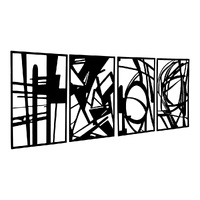 Yezi Metal Wall Art 4Pcs Abstract Minimalist Line Decor