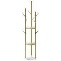 Coat Rack Clothes Stand 8 Hook Organizer Gold - Model-594599