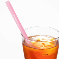 Resealable Silicone Zipper Straw Pink/Yellow - Model-86226D