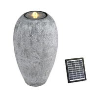 Gardeon Solar Fountain Water Feature Outdoor Fountain LED Lights Beige