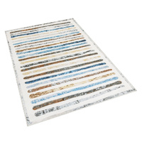 Floor Rug Short Pile Washable Carpet Soft Plush Non Slip Stripe 200x290 - Model-EDE4C2