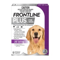 Frontline Plus Dog 20-40kg Purple Large 3pk