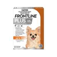 Frontline Plus Dog 0-10kg Orange Small 3pk