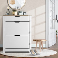 Artiss Shoe Rack Cabinet 16 Pairs White Ana