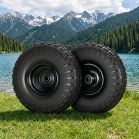 Gardeon 2pcs, 4.10/3.50-4 Tire And Wheel Flat Free, 26cm Solid Rubber Tires with 5/8 Axle Bore Hole And Double Sealed Bearings, Perfect for Wheelbarro