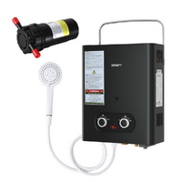 Devanti Portable Gas Water Heater LPG-powered System Black With Pump