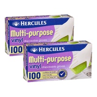 Hercules Multipurpose Vinyl Gloves 100pk x2