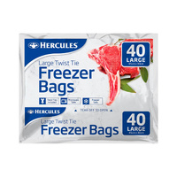 Hercules Tear-Off Freezer Bags Large 40pk x4