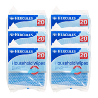 Hercules Domestic Wipes 20pk x6