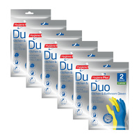 Hygiene Plus Duo Kitchen and Bathroom Gloves 2pk (Large) x6