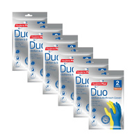 Hygiene Plus Duo Kitchen and Bathroom Gloves 2pk (Medium) x6