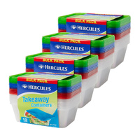 Hercules Takeaway Food Containers 12pk x 750ml x4