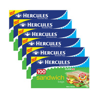 Hercules Sandwich Bags 100pk x6
