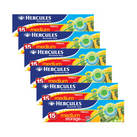 Hercules Medium Storage Bags 15pk x6