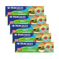 Hercules Large Sandwich Bags 25pk x5