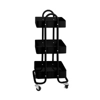3 Tiers Kitchen Trolley Cart Black - Model-D3803F