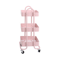 3 Tiers Kitchen Trolley Cart Pink - Model-5AC62B