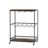 Wooden Bar Cart Drinks Trolley 3 Tire - Model-B54AF3