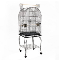 Large Bird Cage with Perch - Black