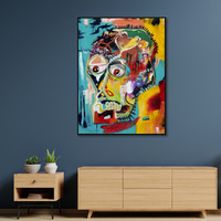 Pop Art Head Black Frame Canvas Wall Art