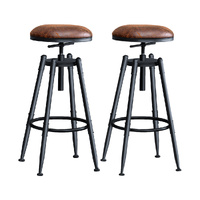 Rustic Industrial Bar Stool Kitchen Stool Barstool Swivel Dining Chair