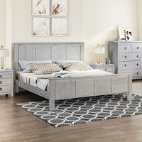 Andrew Bed Frame with Solid Acacia Wood Veneered Construction in White Ash Colour